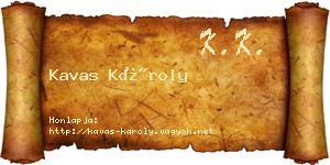 Kavas Károly névjegykártya