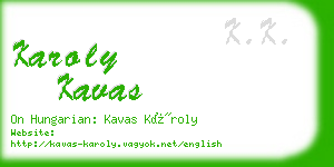karoly kavas business card